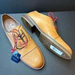 Stafford Genuine leather Jahil Cognac mens dress shoes NWT Sz-9.  I
